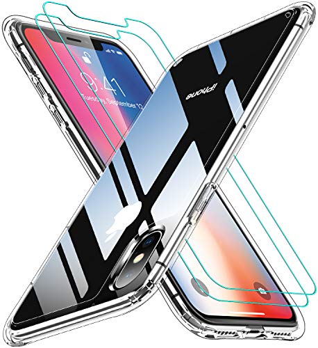 AEDILYS Compatible with iPhone X iPhone Xs Case,[Airbag Series] with [2X Tempered Glass Screen…