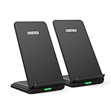 CHOETECH Wireless Charger, [2 Pack] 10W Max Qi-Certified Fast Wireless Charging Stand Compatibl…