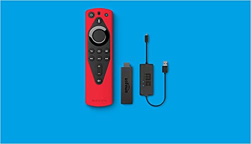 Fire TV 4K Essentials Bundle including Fire TV Stick 4K, Remote Cover (Red) and USB Power Cable…